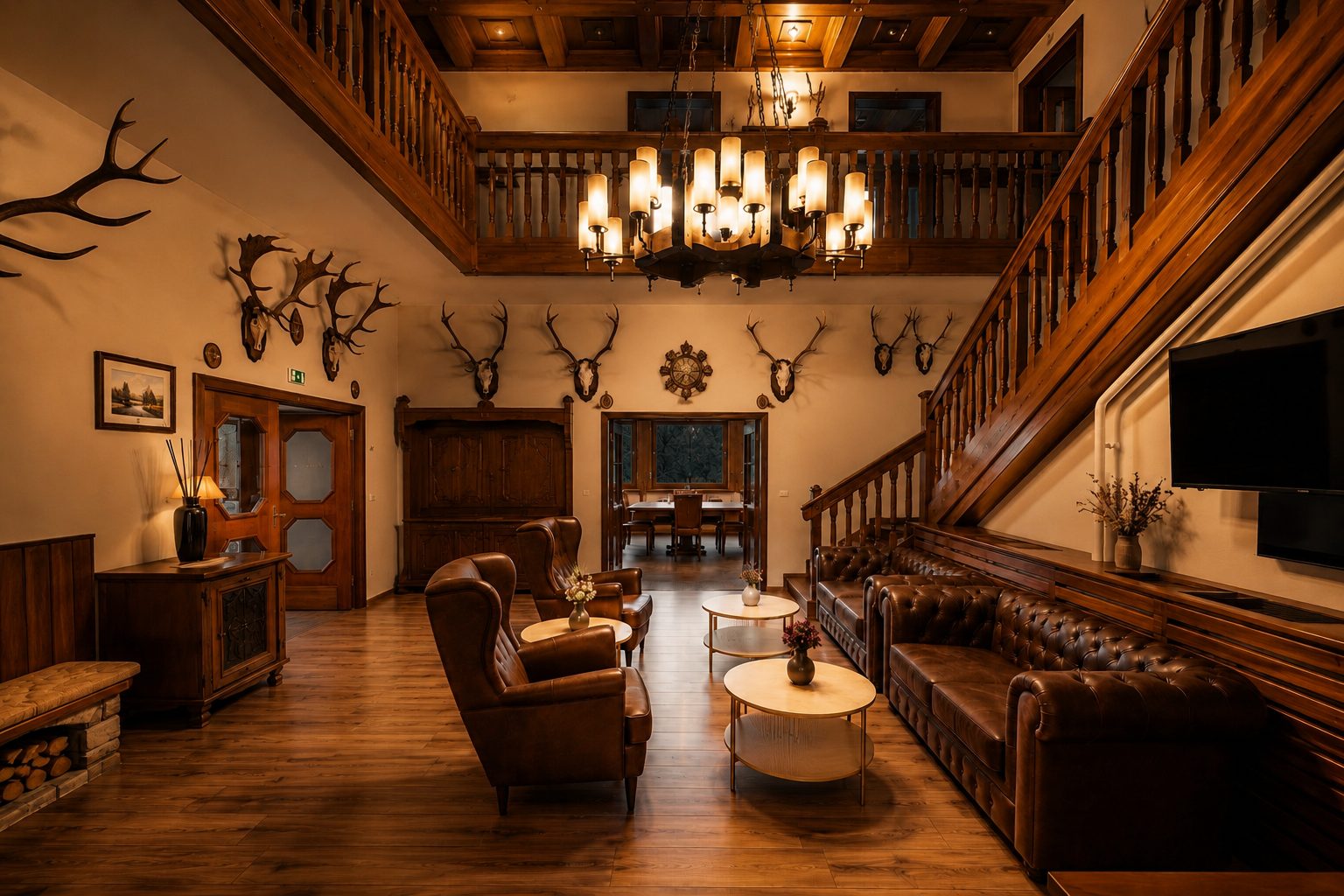 Grand hall of the hunting lodge